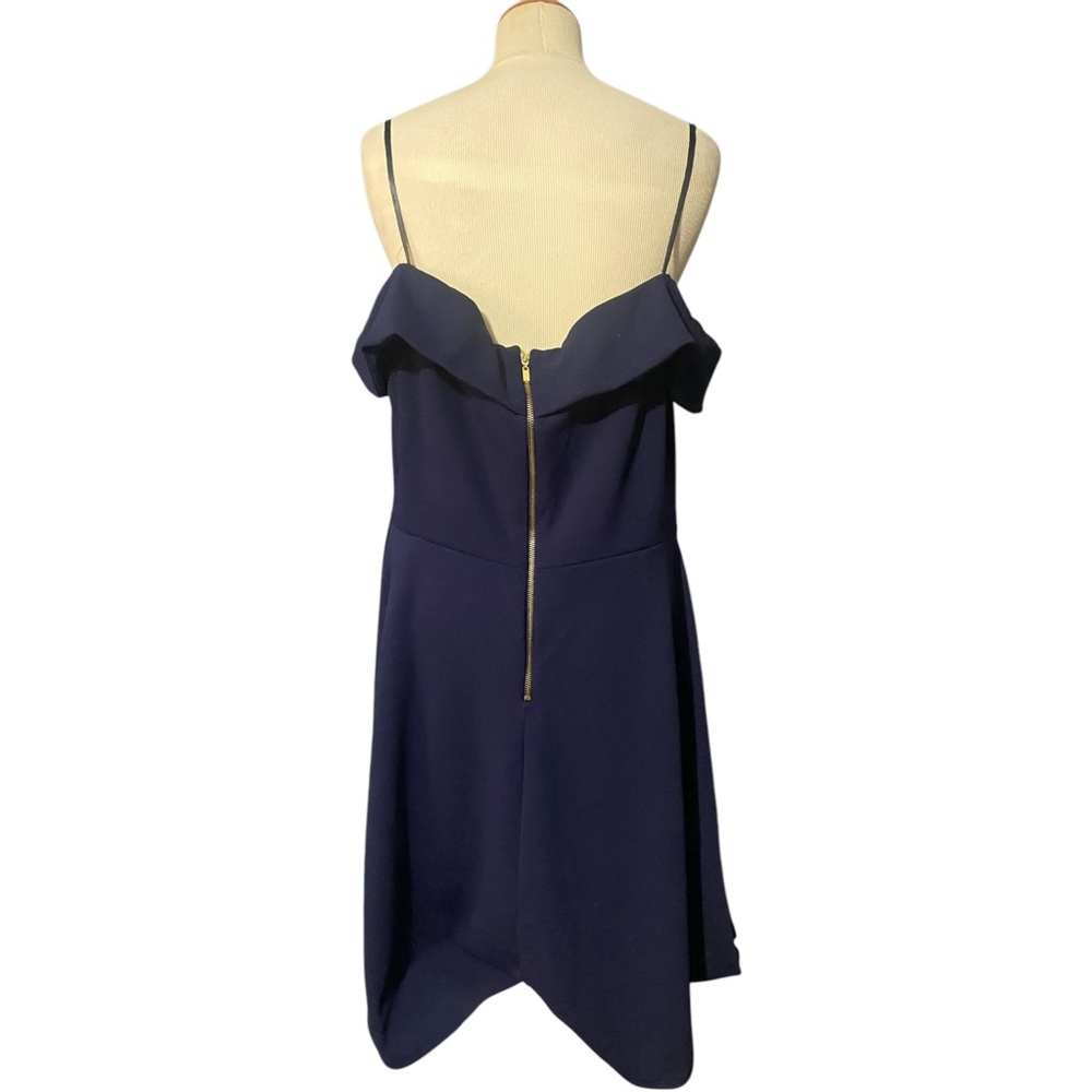 B.Darlin Off Shoulder Fit Flare Dress Navy 18W - Picture 3 of 3